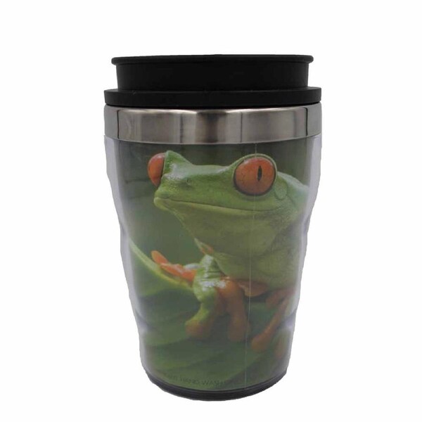 French Country Travel Tea Coffee Mug Friendly Frog Acrylic