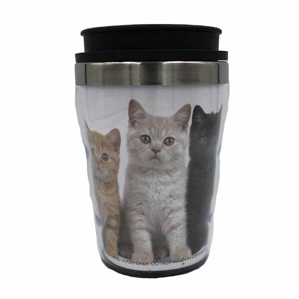 French Country Travel Tea Coffee Mug Cuddle Kitten Acrylic