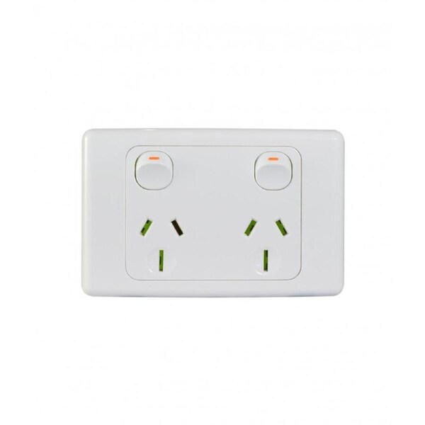 Trader Cougar COPP152G - 2 Gang 15A Power Point - White