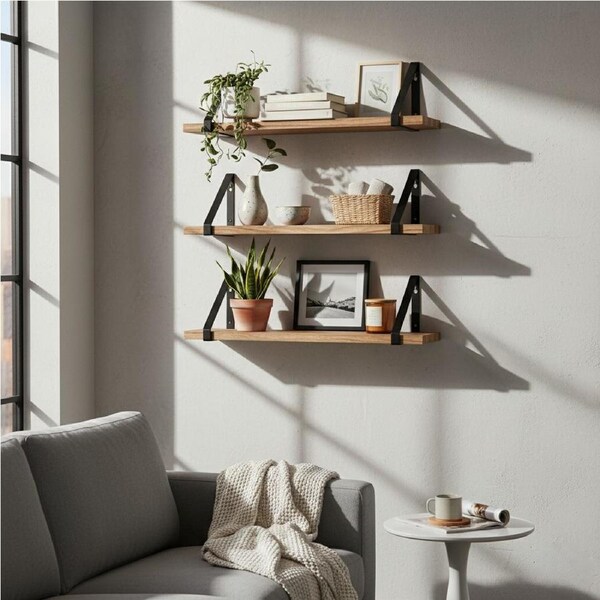 Levede 3-Piece Floating Shelves 43x12cm Each
