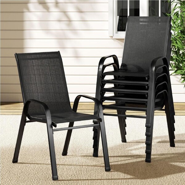 6x Gardeon Outdoor Dining Chairs Stackable Lounge Chair Bistro Set Patio Furniture