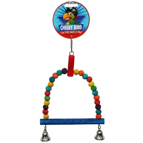Cheeky Bird Small Wooden Bird Swing B0881