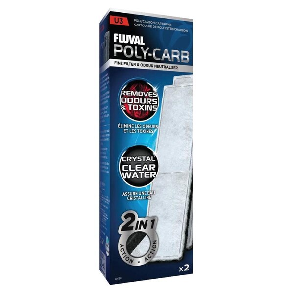 Fluval U3 Poly Carbon Cartridge 2pk