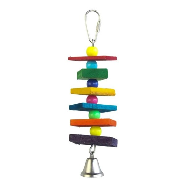 Cheeky Bird Wood Beads & Bell Toy B0895