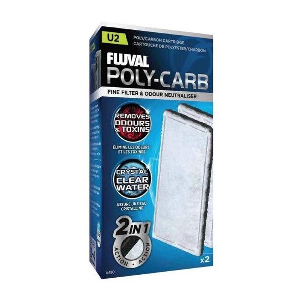 Fluval U2 Poly Carbon Cartridge 2pk