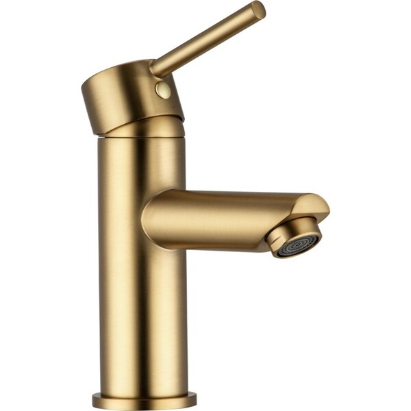 Brushed Gold Round Basin Mixer Tap Vanity Sink Faucet BRASS