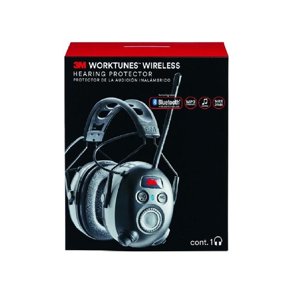 3M Worktunes Wireless Hearing Protection with Bluetooth Technology and AM/FM Radio