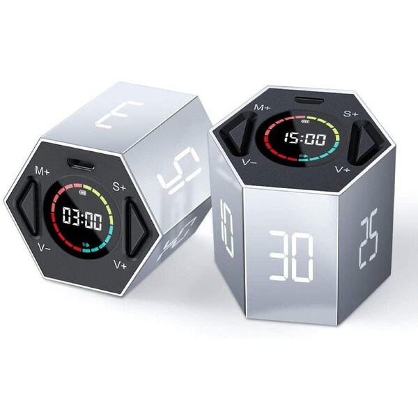 PIHEN Timer, Kitchen Timer Multi-Function Electronic Digital Timer for Kids, Flip Timer with Time and Alarm Function, Suitable for Work, Exercise, Gam