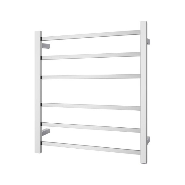 Stainless Steel Electric Heated Towel Rail Warmer Heater Rails Rack Wall Mounted Chrome 6 Bar