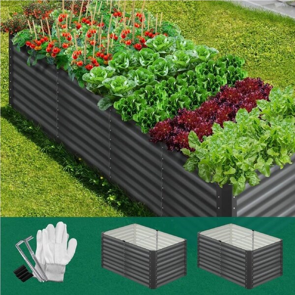Livsip Garden Bed 240x80x73CM Kits Raised Planter Galvanised Steel