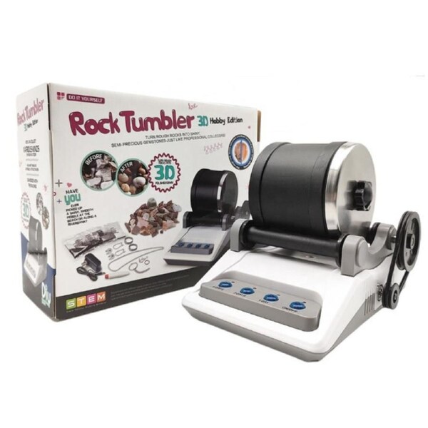 DIY Stone Tumbler for kids DIY Rock Tumbler Polishing Gem Grinder with Rough Gemstone Kids Hobby Toy