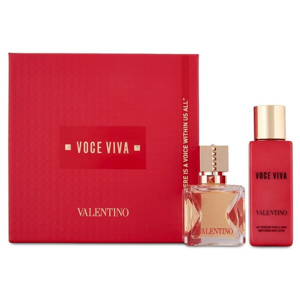 2pc Valentino Voce Viva Women's Body Lotion/50ml Fragrance EDP Eau De Parfum Set
