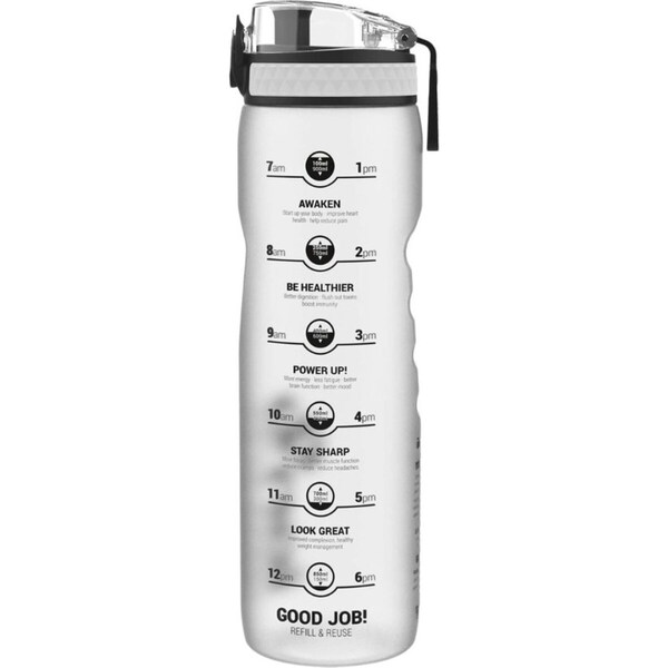 Ion8 Quench Motivator 1L Water Bottle - Frosted White