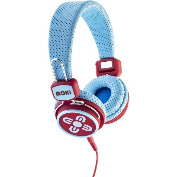 Moki Kids Safe Volume Limited Headphones - Blue & Red