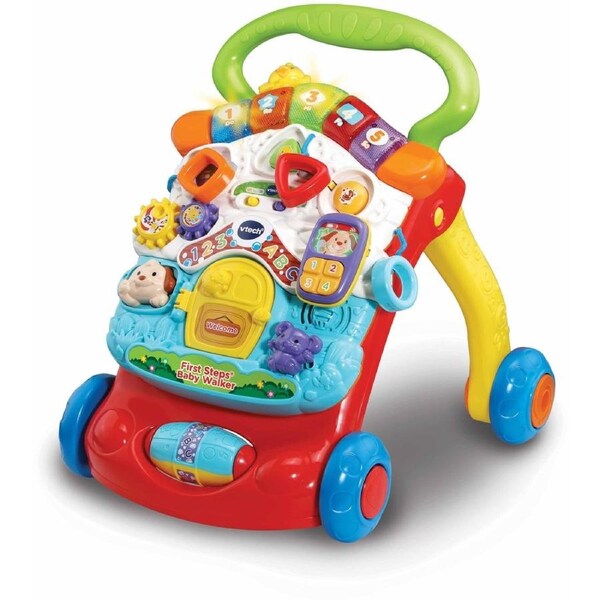 VTech First Steps Baby Walker with Detachable Learning Centre - Red