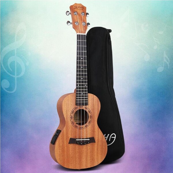 Alpha 23"/26" Electric Concert Tenor Ukulele Mahogany Ukuleles Uke Hawaii Guitar 26 inch