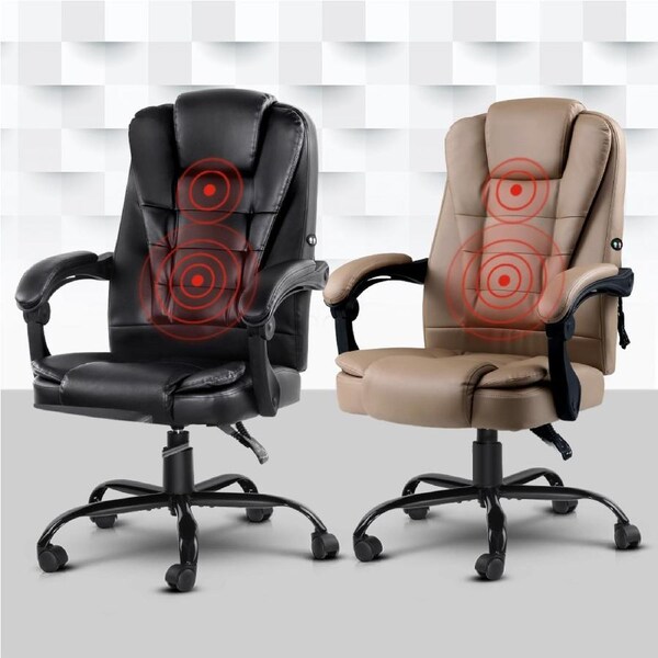 Artiss Bradley Massage Office Chair Vibration Recliner Black | Woolworths