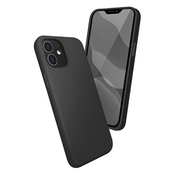 Uniq Lino Hue Silicone Armour Case Protective Cover For iPhone 12 mini Black
