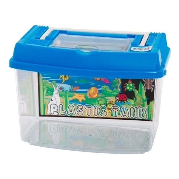 Plastic Fish/Bug Aquarium Tank Insect Box Container 30cm 9.5L w/Lid Assorted L
