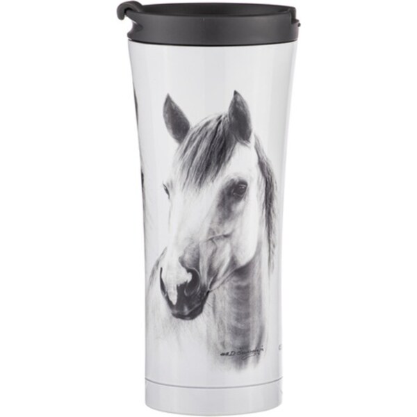 Ashdene Trio Coffee/Tea 500ml Double Walled Travel Mug w/ Flip Top Lid Grey