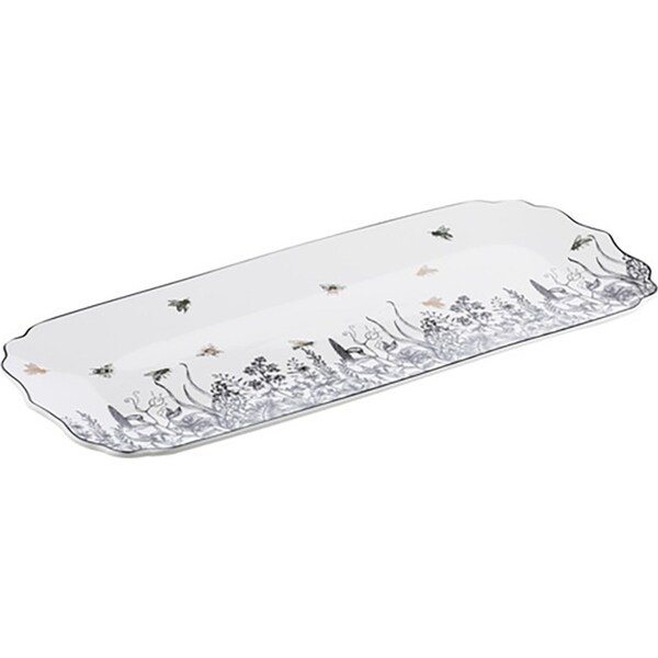 Ashdene Queen Bee Rectangular Floral Large Serving Plate 33.5x16.5cm Platter