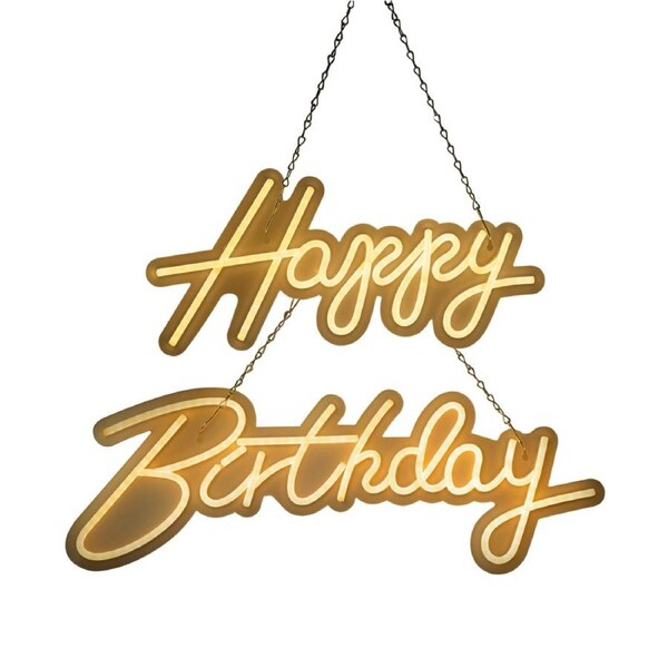 Happy Birthday Neon Sign Hanging Glowing Party Decoration