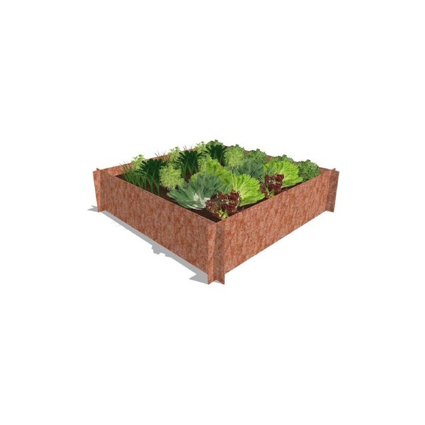 Greenlife Corten Steel Raised Garden Bed - 1200 x 1200 x 295mm