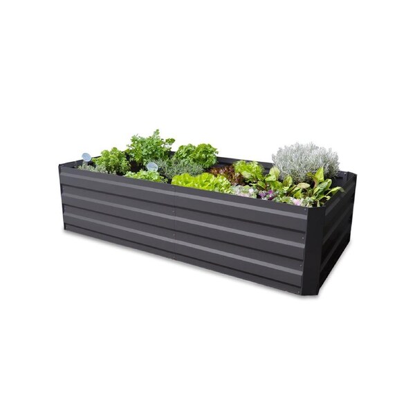 Greenlife Large Raised Garden Bed with 2 Support Braces 1800 x 900 x 450mm - Charcoal