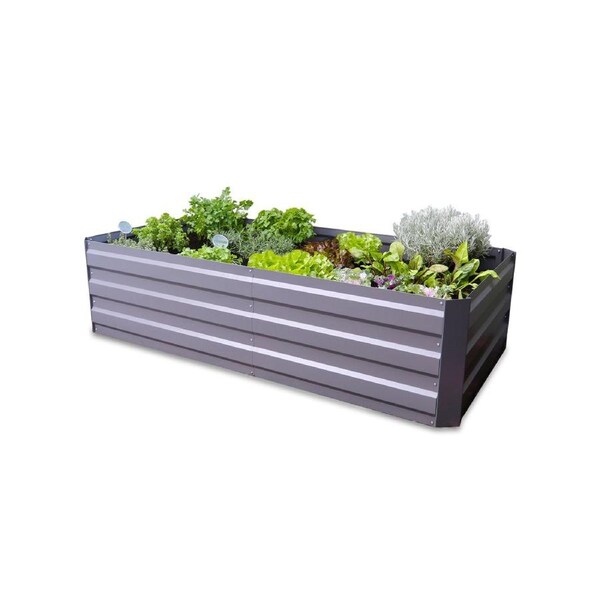 Greenlife Large Raised Garden Bed with 2 Support Braces 1800 x 900 x 450mm - Slate Grey