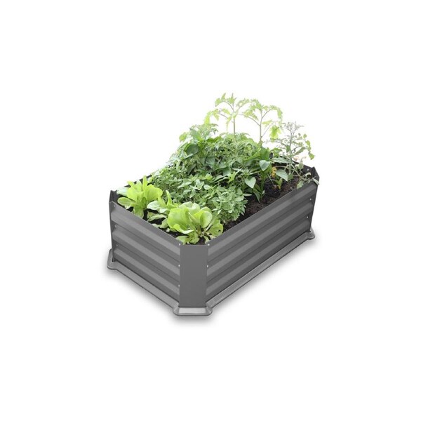 Greenlife Patio Raised Garden Bed with Plastic Base - Slate Grey