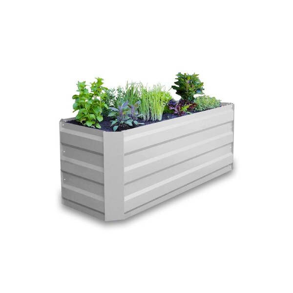 Greenlife Slimline Raised Garden Bed - 1200 x 450 x 450mm - Vintage White