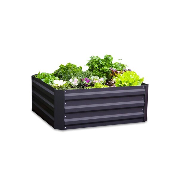 Greenlife Square Raised Garden Bed 850 x 850 x 300mm - Charcoal