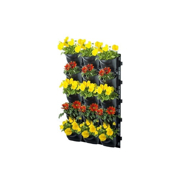 Maze Vertical Garden Wall Growing Kit - Black (15 Pots)