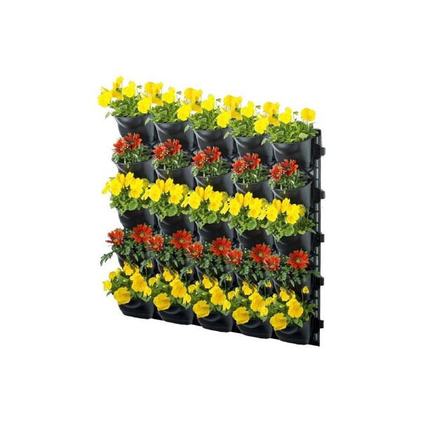 Maze Vertical Garden Wall Growing Kit - Black (25 Pots)