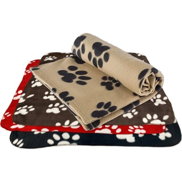 Ozoffer 2X Dog Blanket Super Soft Machine Washable Paw Design 70 x 70cm