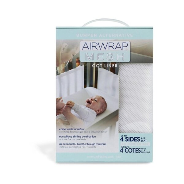 Airwrap Mesh Cot Liner Bumper 4 Sides - White