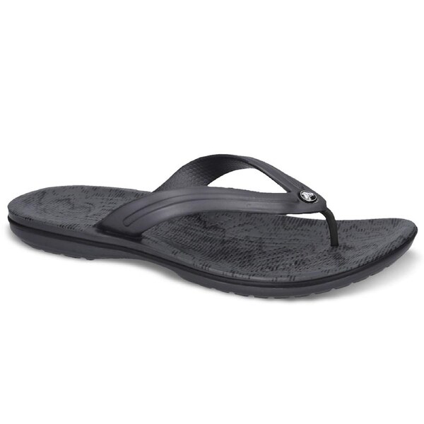 Crocs Flip Flops Thongs Crocband Cardio Wave Flip Relaxed Fit - Graphite/Black Men US 5/Women US 7