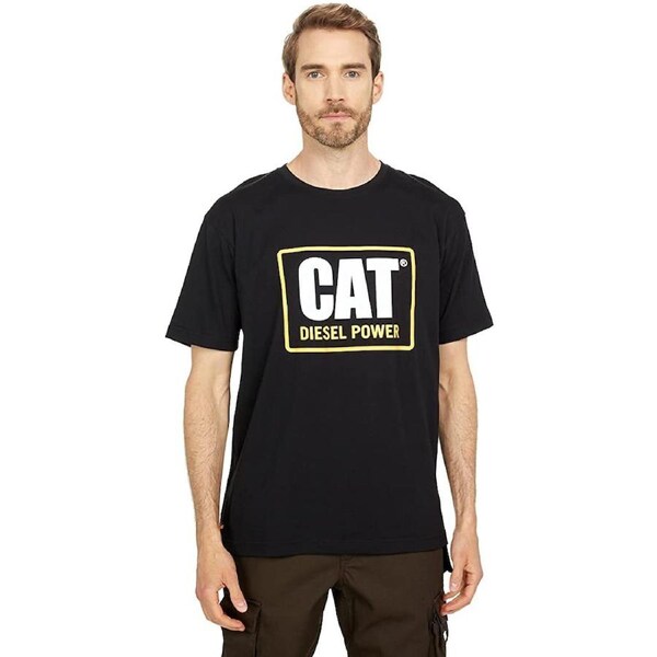 Caterpillar Mens Big & Tall CAT Diesel Power Short Sleeve Classic Fit Tee - Black 3XL