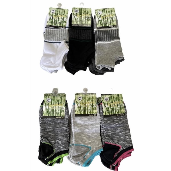 6x Pairs Bamboo Anklet Socks Work Sport Ankle Cushion Odour Resistant Natural 2-8