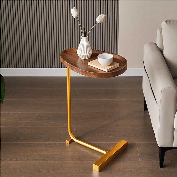 Bedside Sofa Side End Table Coffee Couch Tray Shaped Stand