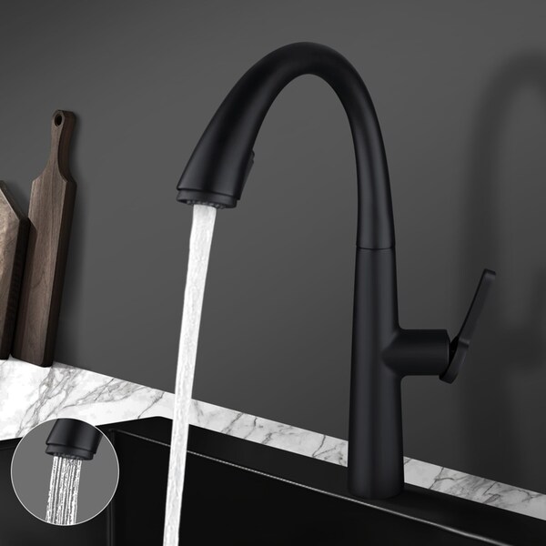 ACA Black 2 Spray Patterns Kitchen Mixer Pull Out Tap Laundry Sink Faucet