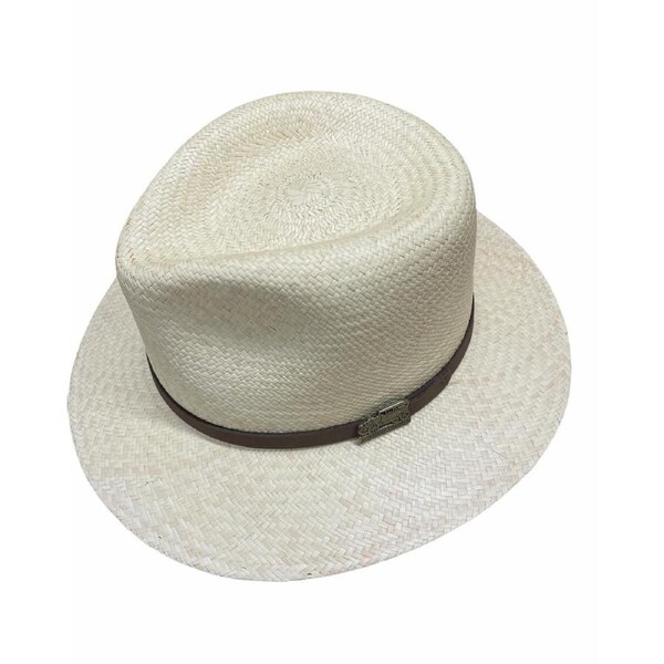 Hand Woven Panama Cooler Hat Summer Fedora Uncrushable Waterproof - Tan Large (7 1/3 - 7 3/8)