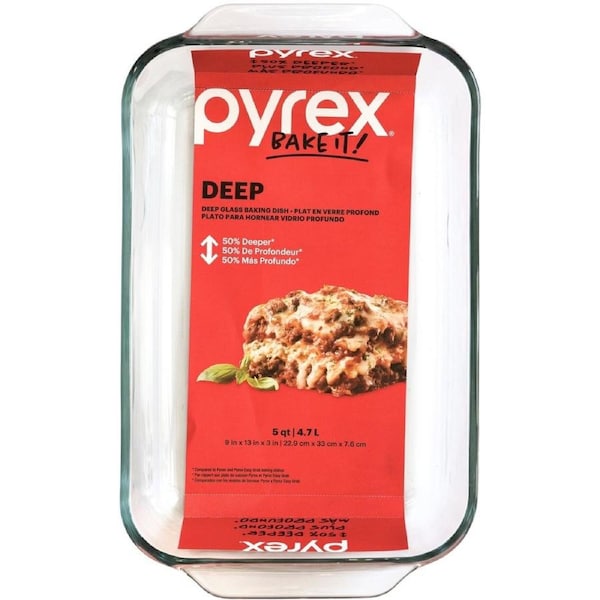 Pyrex Deep Glass Baking Dish 9" x 13"