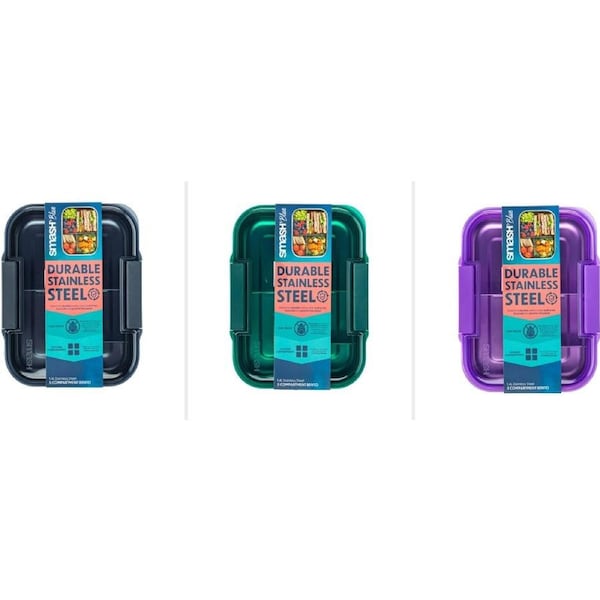 Smash Blue SS 5 Compartment Bento Lunch Box 1.4L - Assorted*