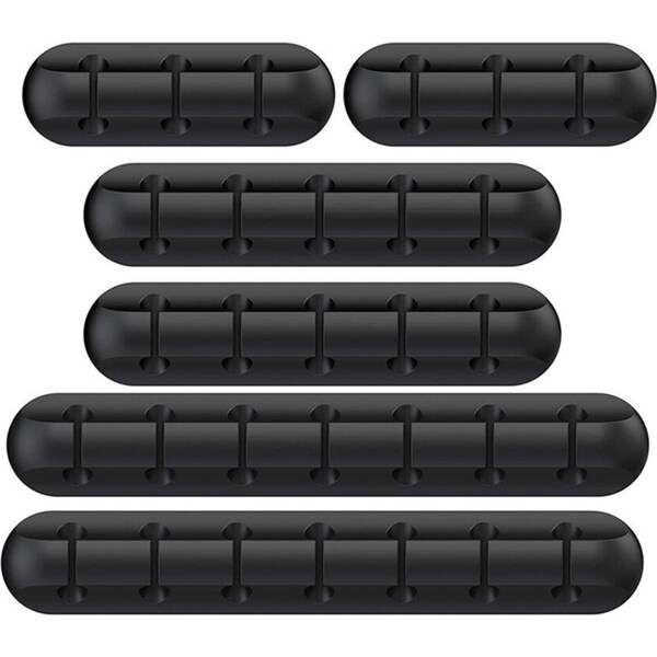 Ozoffer 6 Pack Silicone Adhesive Charging Cable Management Clips Wire Holder Organizer