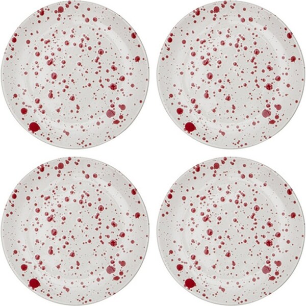 4pc Ladelle Carnival Stoneware 18cm Round Serve Plate Apertiser/Dessert Rhubarb