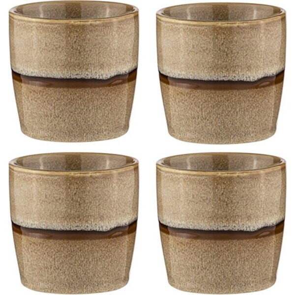 4PK Ladelle Haven 9cm Porcelain Tumbler Water/Tea/Coffee Drinkware Caramel/Taupe