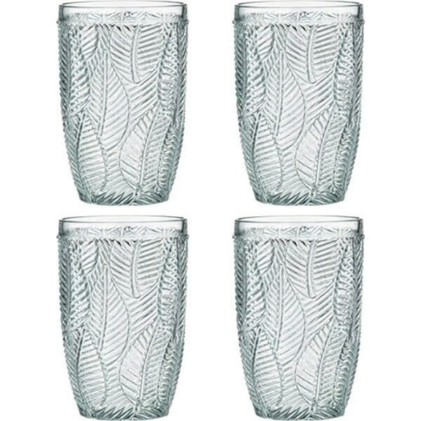 4PK Ladelle Areca 13cm Juice/Cocktail Highball Drinking Glass Tumbler Jadeite