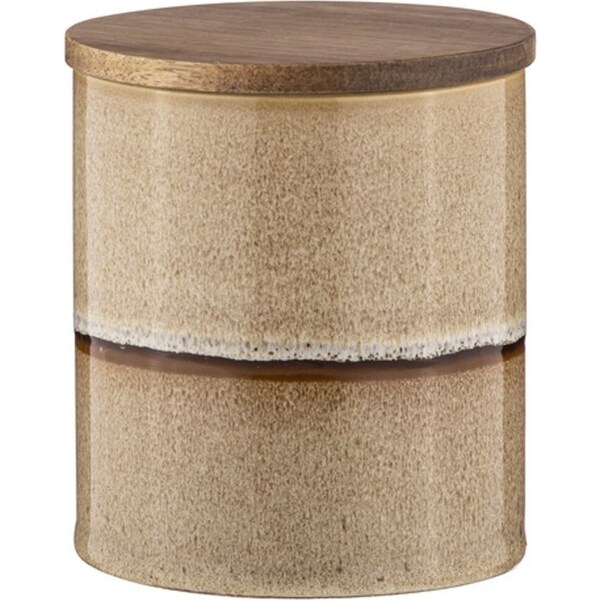 Ladelle Haven 800ml/13.5cm Porcelain Canister Kitchen Food Storage Caramel/taupe
