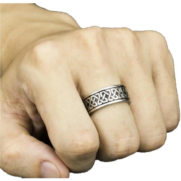 1 Only Size 10 Carved Stainless Steel Ring